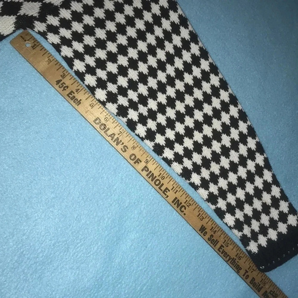 DELIA MCKAIN vintage harlequin pattern gold buttons cardigan petite size S - Picture 8 of 8